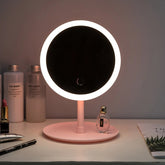 Runder Make-up-Spiegel „Halo Pink“